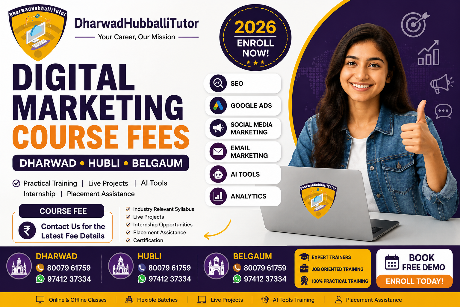 Digital Marketing Course Fees in Dharwad & Hubli – 2026
